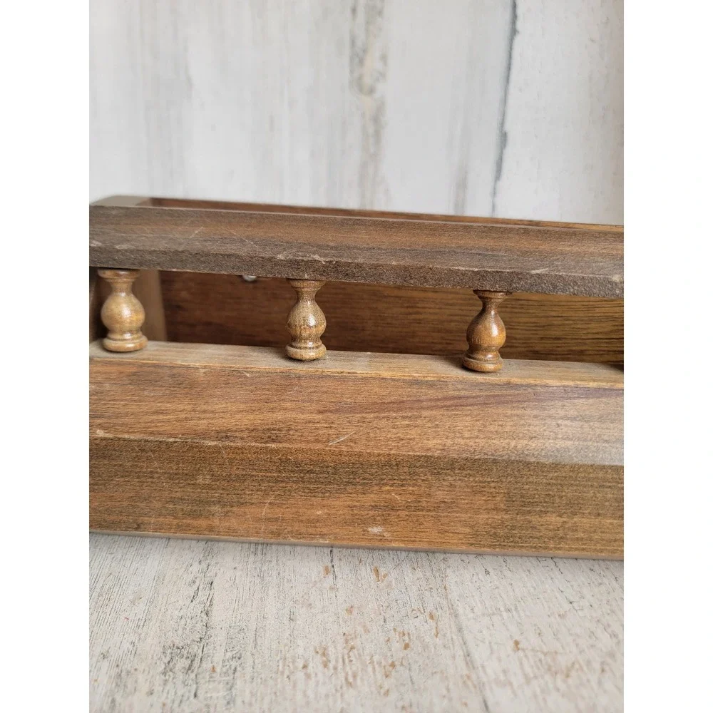 Vintage wooden spice rack napkin letter holder wall unique home decor figure